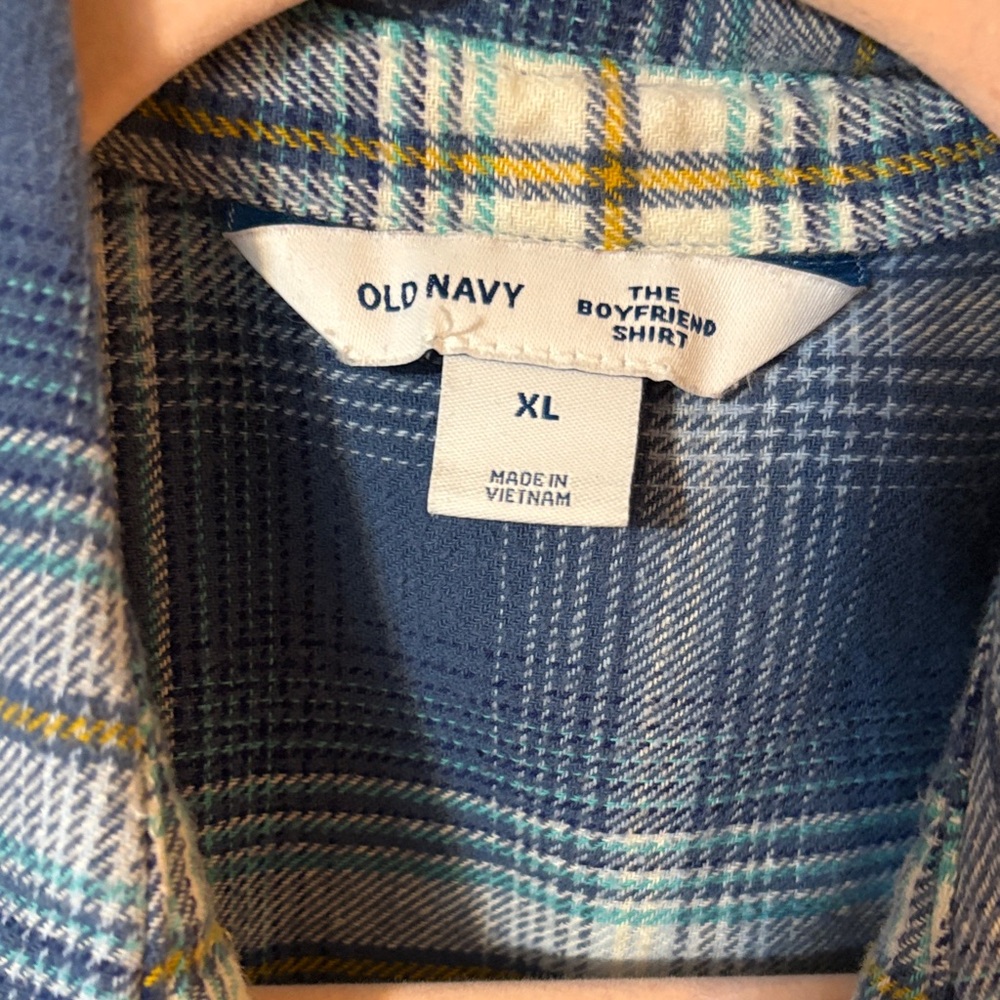 Old Navy Blue “Boyfriend” Button-Down Shirt - Picture 2 of 8
